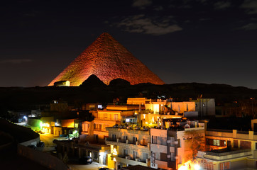 Light and sound show at Giza in Egypt.