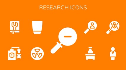 Modern Simple Set of research Vector filled Icons