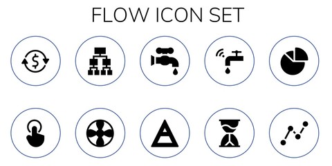 Modern Simple Set of flow Vector filled Icons
