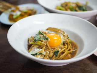 Stir fried noodle with egg, Fried Chinese noodle 