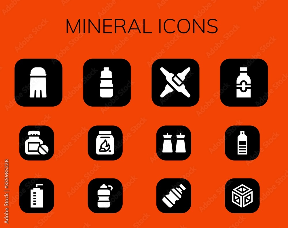 Wall mural Modern Simple Set of mineral Vector filled Icons