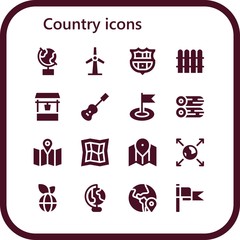 Modern Simple Set of country Vector filled Icons