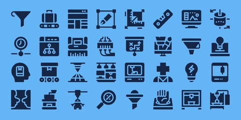 Modern Simple Set of process Vector filled Icons