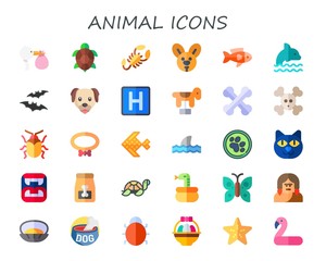 Modern Simple Set of animal Vector flat Icons