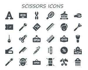 scissors icon set