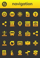Modern Simple Set of navigation Vector filled Icons