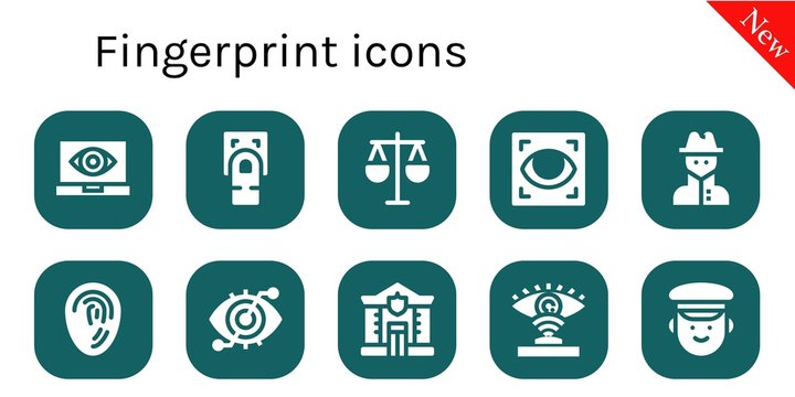 fingerprint icon set