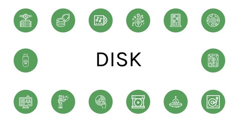 disk simple icons set