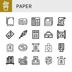 paper simple icons set