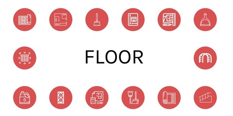 floor simple icons set