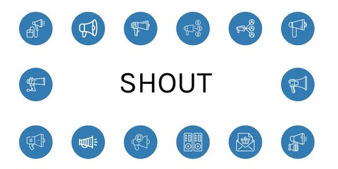 shout simple icons set