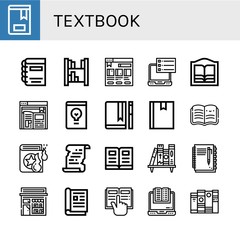 textbook simple icons set