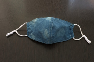 Handmade protective mask. Antivirus mask made from cotton.   dye fabric indigo natural color face...