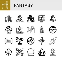 fantasy simple icons set