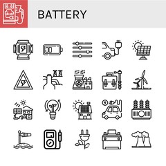 battery simple icons set