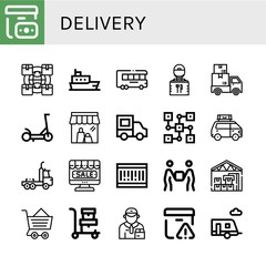 delivery icon set