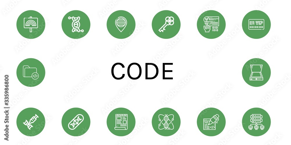 Poster code icon set