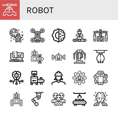 robot icon set