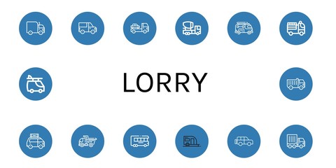 lorry simple icons set