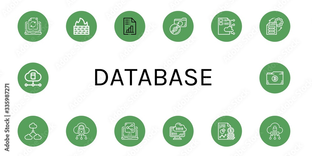 Poster database simple icons set