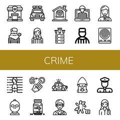 crime icon set