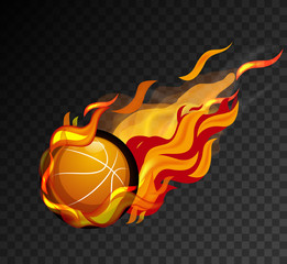 Basketball with flame on black background © brgfx