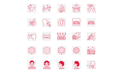 corona virus covid-19 icon set
