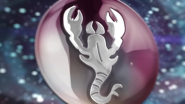 3d Glossy illustration video of the Zodiac Sign Scorpio