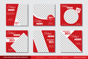 Food social media post design template Premium Vector