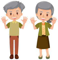 Elderly with clean hands