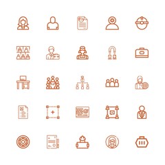 Editable 25 employee icons for web and mobile