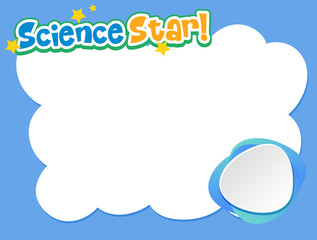 Background template design with word science star
