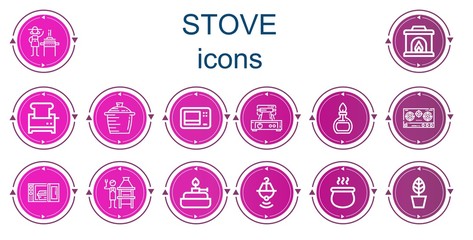Editable 14 stove icons for web and mobile