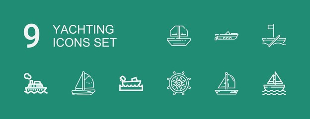 Editable 9 yachting icons for web and mobile