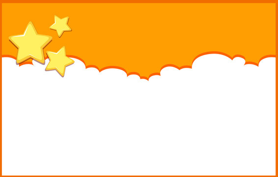 Background Design With Stars On Orange Sky