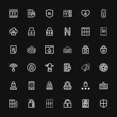 Editable 36 padlock icons for web and mobile