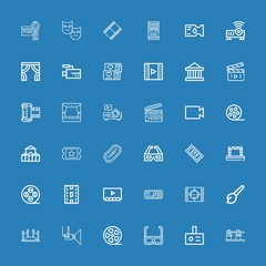 Editable 36 cinema icons for web and mobile