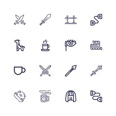 Editable 16 long icons for web and mobile