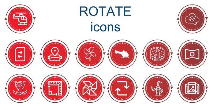 Editable 14 rotate icons for web and mobile