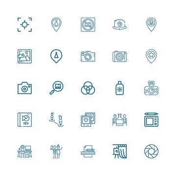 Editable 25 photo icons for web and mobile