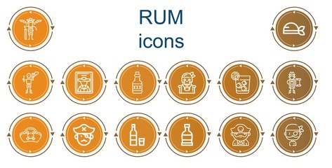 Editable 14 rum icons for web and mobile