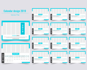 Creative & Unique Style Business or Corporate Calendar design template.