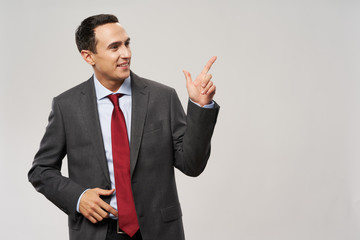 businessman pointing at something