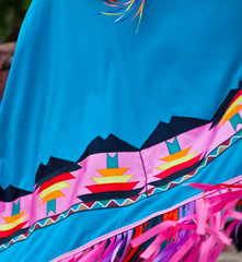 Young Native American Woman  Performing  The Dance of the Fancy Shawl,  South Rim, Grand Canyon National Park, Arizona, USA