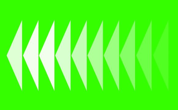 Obtuse triangle slow faded in the line on green screen design of technology for advertisement