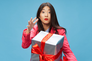 Fototapeta premium young woman with a gift