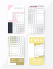 Social Media Post Set Template Design. Social Media banner Template. Anyone can use This Easily. Promotional web banner for social media. Elegant sale and discount promo. Vector