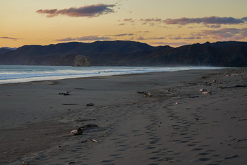 Beautiful view of a sunset in the beach of Naranjo Beach - Witch Rock- Costa Rica