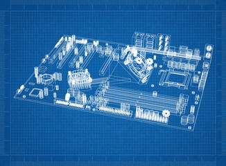 Computer Motherboard blueprint