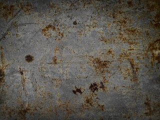 Metal rust on dirty old steel plate texture.